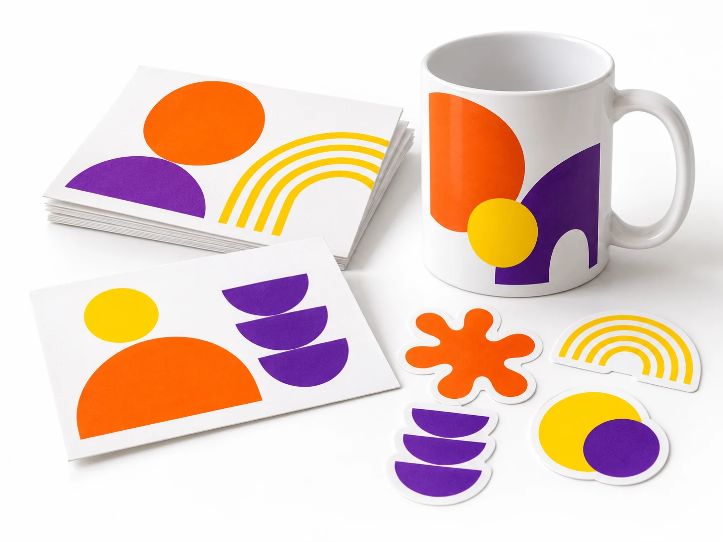 Kleurrijke prints, stickers en producten op maat